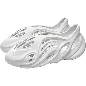 Men's White Foam Runner Non Slip Cloud Slides Lightweight Sandal Shoes